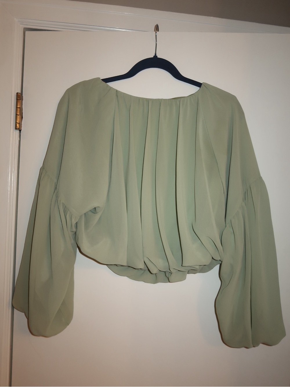 Gianni Bini Sage Green Billowy Peasant Blouse